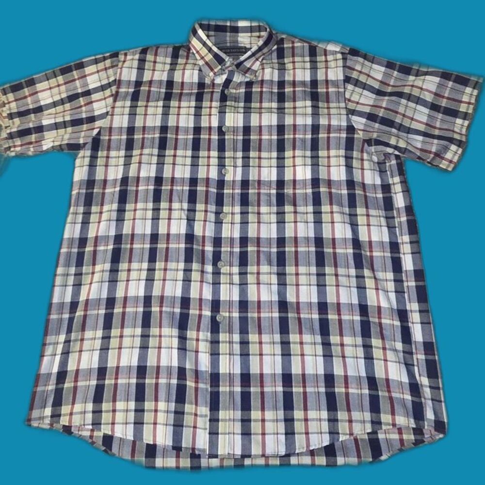 David Taylor Men's Short-Sleeve Plaid Button-Down Shirt